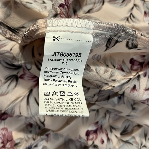 Floral Pleated Maxi Dress * Back Zipper Elastic Sleeves Keyhole * SHEIN Curve 3X - Picture 11 of 12